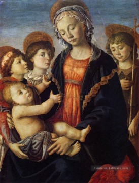 La Vierge à l’Enfant avec deux anges Sandro Botticelli Peinture à l'huile